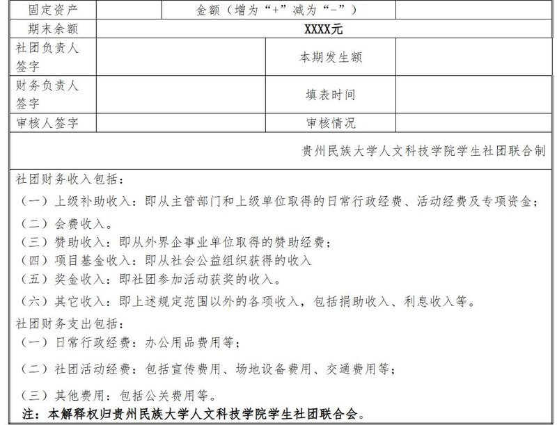 学生社团年度财务报表2